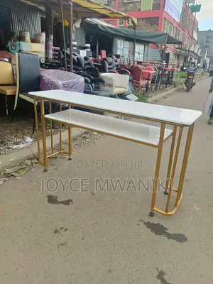 Manicure Marble Table, Double 4 Seater White 