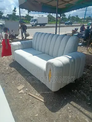 Sofa Set, 3 Seater, White 