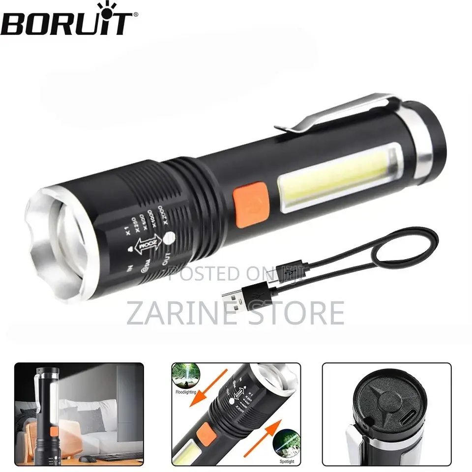 XHP50 Zooming Flashlight - Rechargeable Security Torch