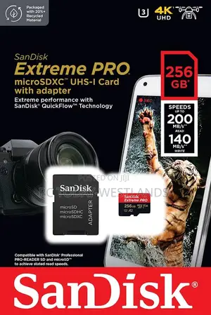 Genuine Sandisk 256GB Extreme PRO Microsd UHS-I Card 200mb/S