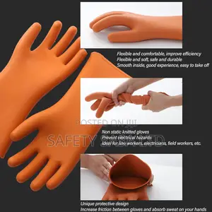 Rubber Gloves, 35KV High Voltage Insulation Non Static