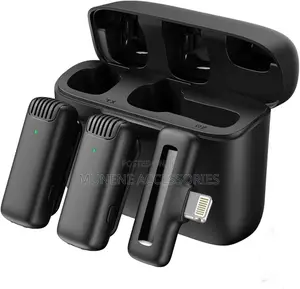 2 Mic LIGHTNING iPhone Wireless Lavalier Mic Charging Case