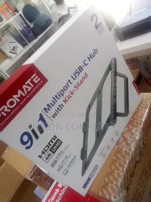 Promate Primebase-C Laptop Stand With 9-in-1 USB-C Hub