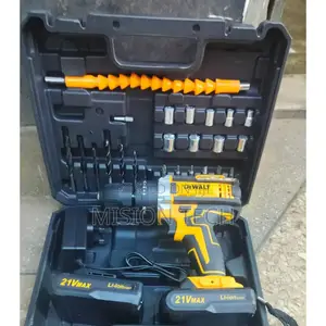 Dewalt Cordless Drill, 21 Volts, Two Batteries,