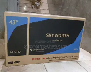 Skyworth 43'' Smart Android Google Tv Frameless Tv, Netflix