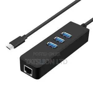 3 Ports USB3.0 HUB Type to Ethernet Adapter