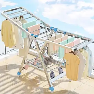 Movable Foldable/Portable LAUNDRY DRYING RACK With Wheels *