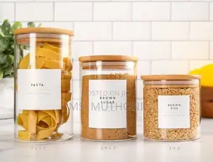 Large Capacity Glass Storage Containers With Bamboo Lids