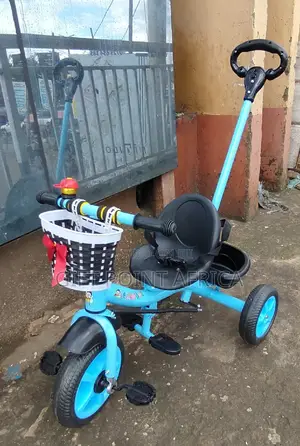 Push Handle Kids Triacycle Blue in Color
