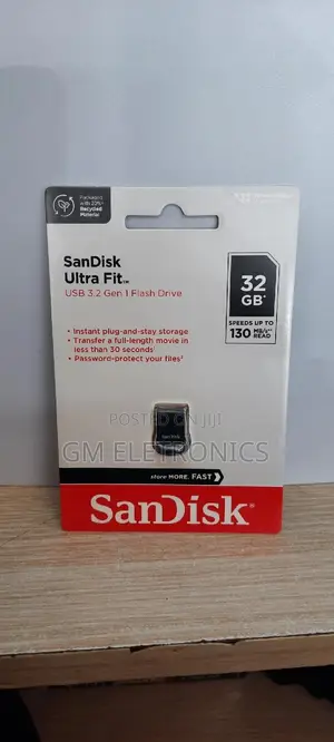 32 GB Sandisk Ultra Fit With 130mb/S Read Speed.