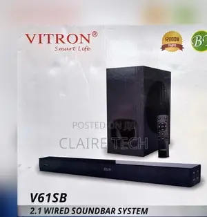 Black 2.1CH Vitron V61SB Sound Bar System