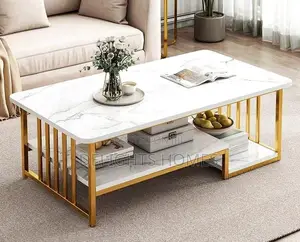 Industrial Marble Wooden Coffee Table