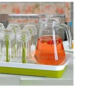Water Set Long Glasses+1 Glass Jug (Jug Capacity 1.3 Litres
