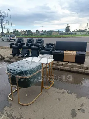 3 Barber Seats, Sink, Waiting Bench and Manicure Set 
