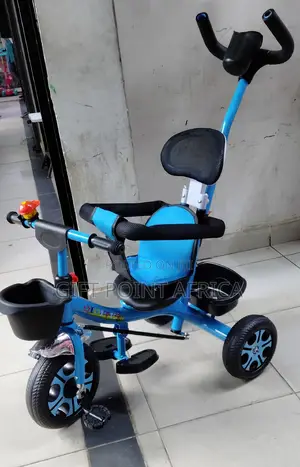 Push Handle Blue Tricycle