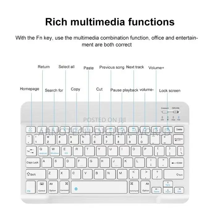 10 Inch Universal Wireless Bluetooth Keyboard