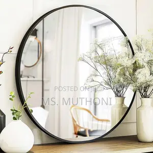 80 Cm Contemporary Round Mirror for Bathroom Vanity, Entrywa
