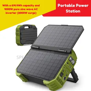 DC and AC Portable Power Station With Built-in Solar Panel