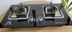 Black 2 Burner Amaze Inbuilt Glass Hob Cooker