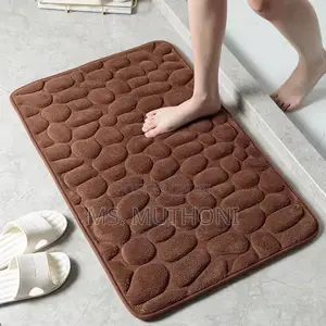 Cobblestone Embossed Velvet Bathroom Mats