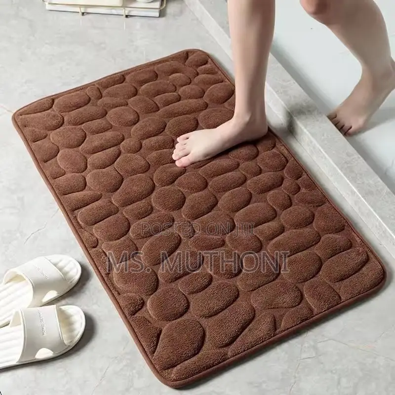 Cobblestone Embossed Velvet Bathroom Mats