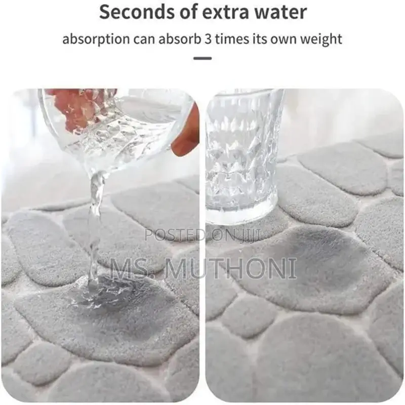 Cobblestone Embossed Velvet Bathroom Mats