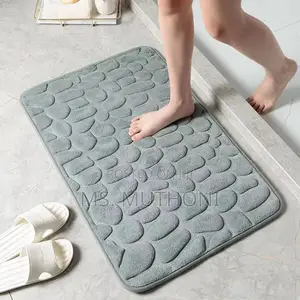Cobblestone Embossed Velvet Bathroom Mats