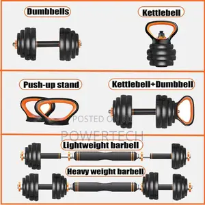 6 in 1 Dumbbells ,Barbells Kettlebell Adjustable Dumbbells