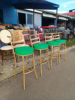 Bar High Stools, Gold and Green