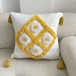 *Mustard Yellow /White Canvas Pillow*