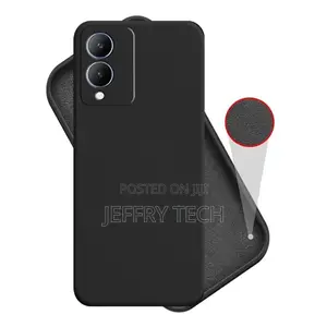 Shock Proof Rubberised Back Case Cover for Vivo Y17s-Black
