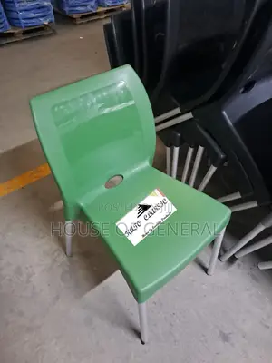 Safaricom Green Armless Plastic Chair With Metal Legs