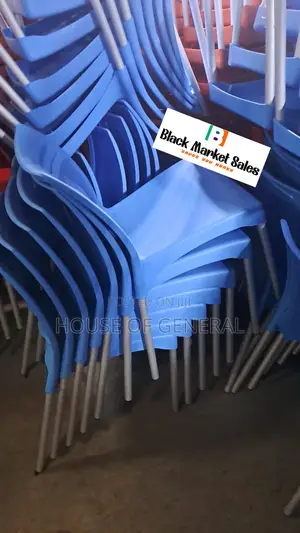 Armless Plastic Chair With Metal Tubing Legs