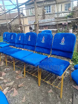 Church Chairs, Blue With Logo 