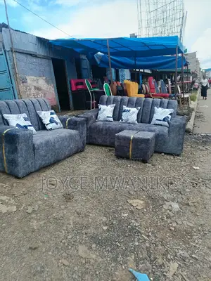 Sofa Set 5 Seater Grey and a Puff.