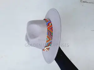 Grey Wide Brim Fedora Hat