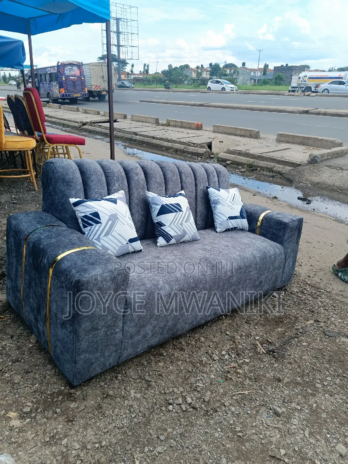Sofa 3 Seater, Grey.