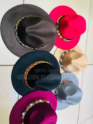 Wide Brim Beaded Fedora Hat