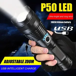 P50 Torch Rechargeable Flashlight - Zoom - FREE DELIVERY