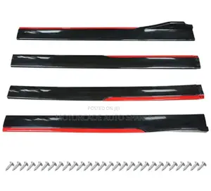 Universal Bumper Side Skirts Black Red