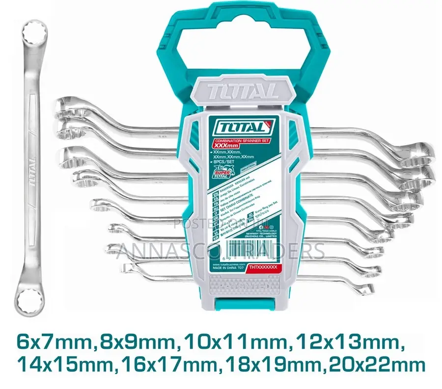 TOTAL THT102486 STRONG 8pcs Offset Ring Spanner Set Size:6-2