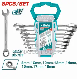 TOTAL QUALITY THT102RK086 8 PCS Ratchet Spanner Set