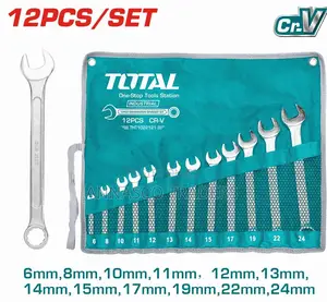 TOTAL 12pcs Combination Spanner Set Size:6-24mm