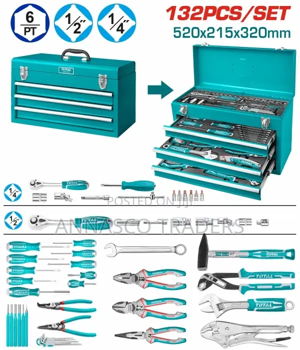TOTAL THPTCS71321 132 PCS Tools Chest Set