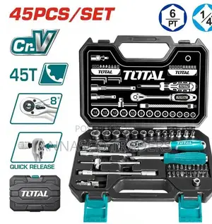 TOTAL QUALITY THT141451 45pcs 1/4" Socket Set