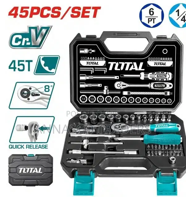 TOTAL QUALITY THT141451 45pcs 1/4" Socket Set