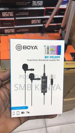 BOYA Double Head Lavalier Lapel Microphone,Cameras Phones