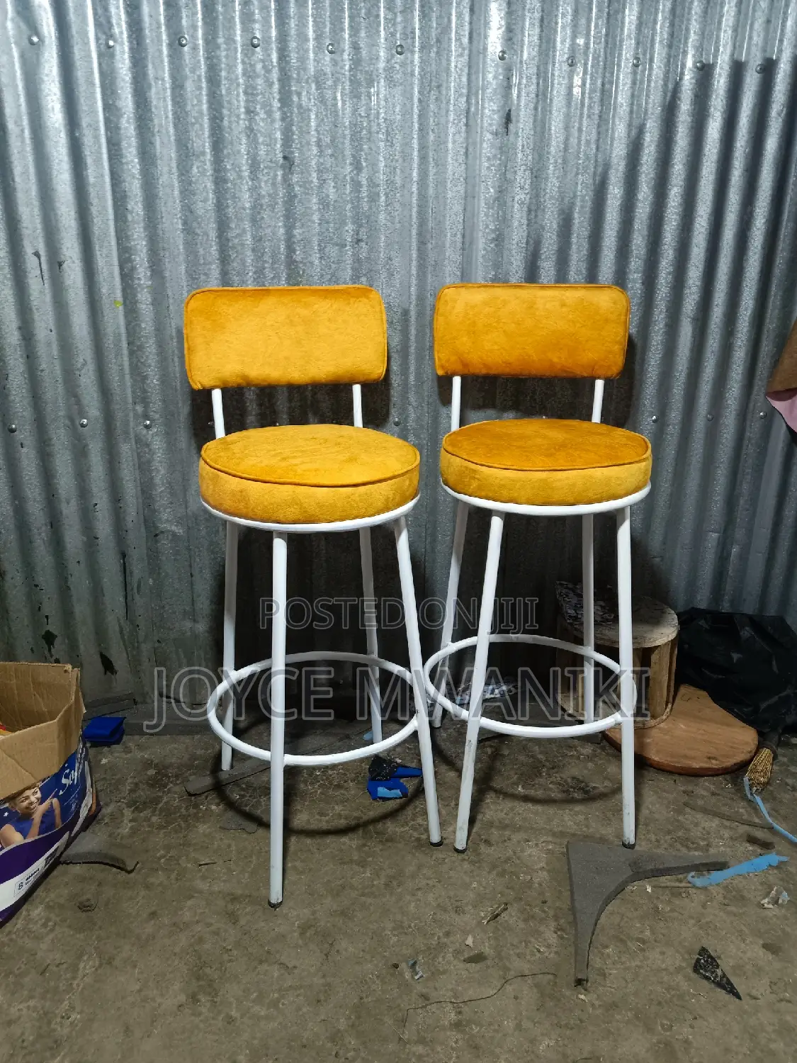 Kitchen Counter Stools or Bar Stools, Mustard Yellow.