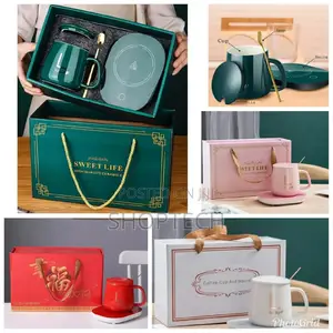 *Ceramic Gift Mug Set With Warmer Exclusively Packaged