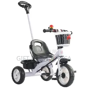 Push Handle Kids Triacycle Pink in Color